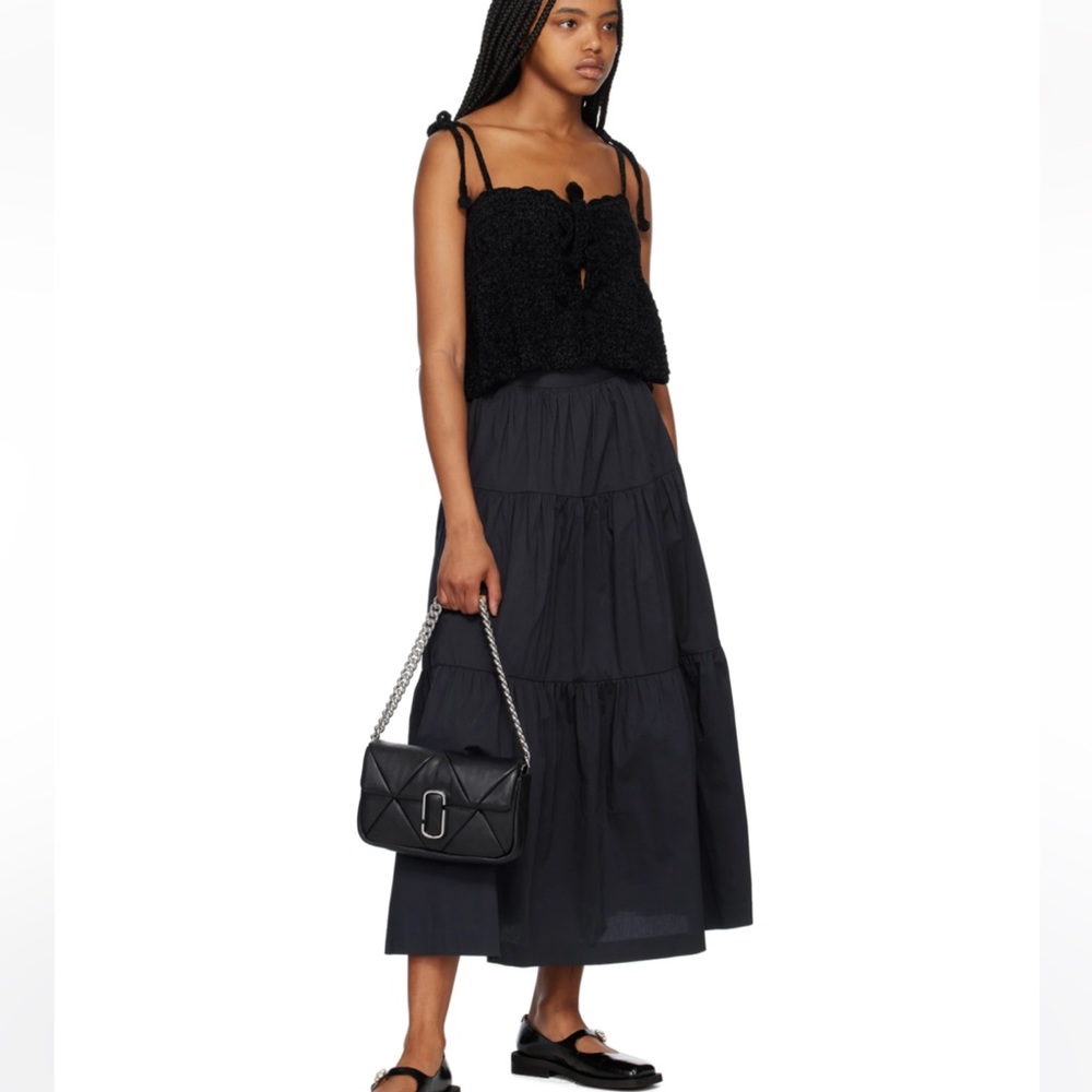 Ganni open front camisole black sz XS